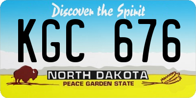 ND license plate KGC676