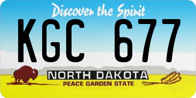 ND license plate KGC677