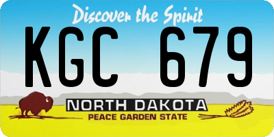 ND license plate KGC679