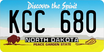 ND license plate KGC680
