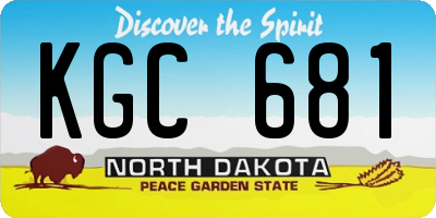ND license plate KGC681