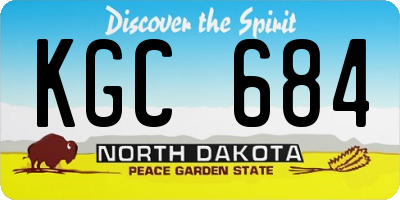 ND license plate KGC684