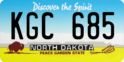 ND license plate KGC685