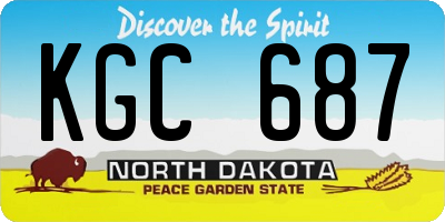ND license plate KGC687