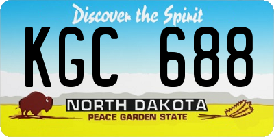 ND license plate KGC688