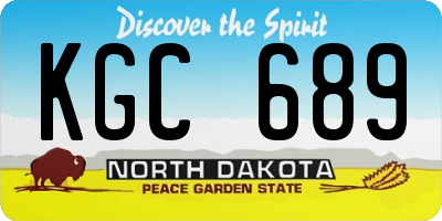 ND license plate KGC689