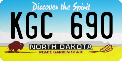 ND license plate KGC690