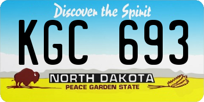ND license plate KGC693