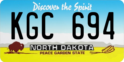 ND license plate KGC694