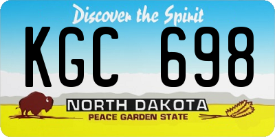 ND license plate KGC698
