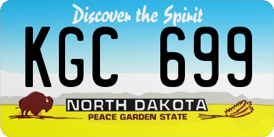 ND license plate KGC699