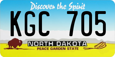 ND license plate KGC705