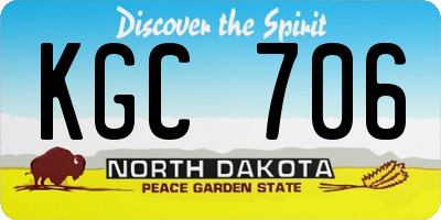ND license plate KGC706