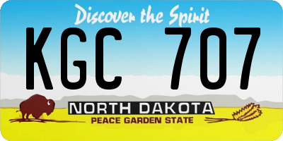 ND license plate KGC707