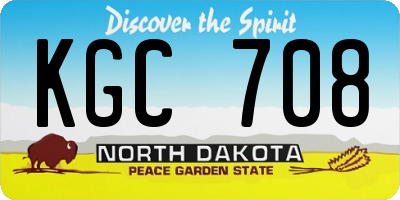 ND license plate KGC708