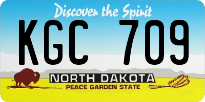 ND license plate KGC709
