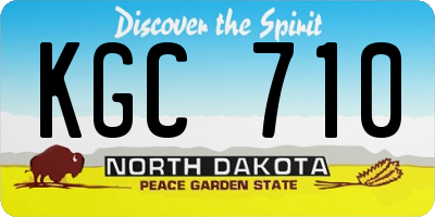 ND license plate KGC710