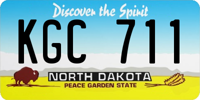 ND license plate KGC711
