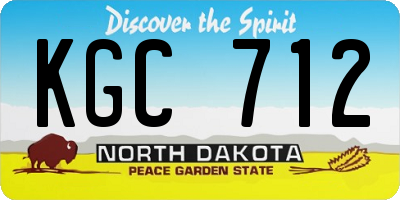 ND license plate KGC712