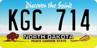 ND license plate KGC714