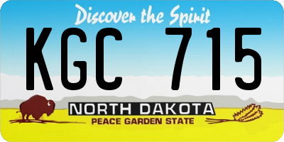 ND license plate KGC715