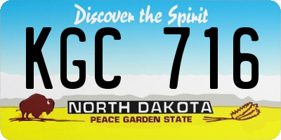 ND license plate KGC716
