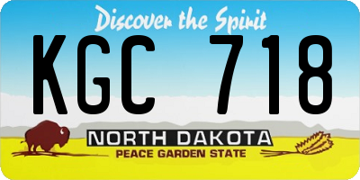 ND license plate KGC718