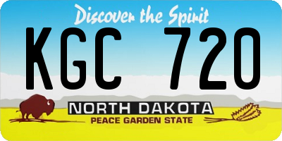 ND license plate KGC720