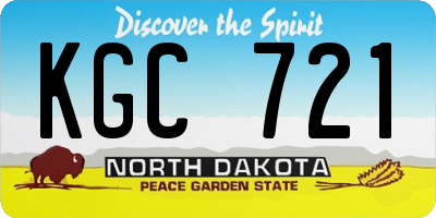 ND license plate KGC721