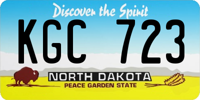 ND license plate KGC723