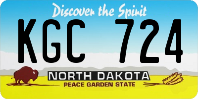 ND license plate KGC724