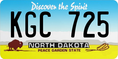 ND license plate KGC725