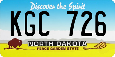 ND license plate KGC726