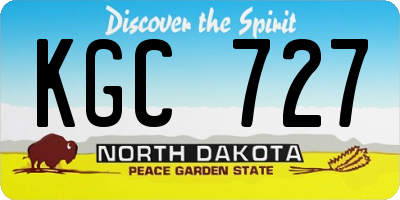 ND license plate KGC727