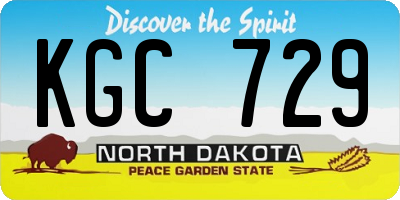 ND license plate KGC729