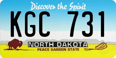 ND license plate KGC731