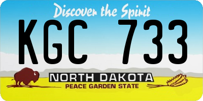 ND license plate KGC733