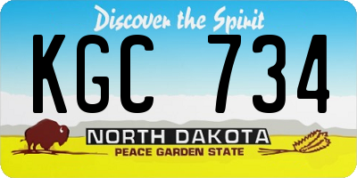 ND license plate KGC734