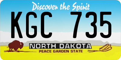 ND license plate KGC735