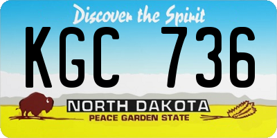 ND license plate KGC736