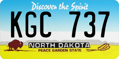 ND license plate KGC737