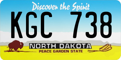 ND license plate KGC738