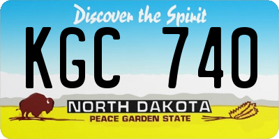 ND license plate KGC740