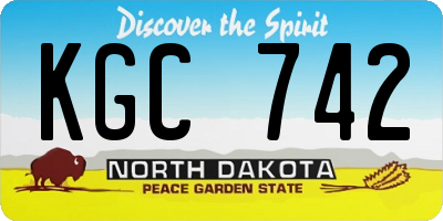 ND license plate KGC742