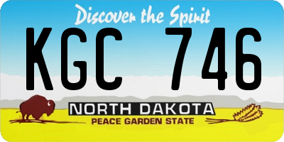 ND license plate KGC746