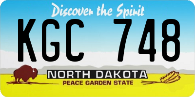 ND license plate KGC748