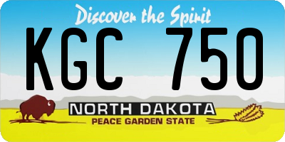ND license plate KGC750