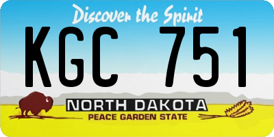ND license plate KGC751