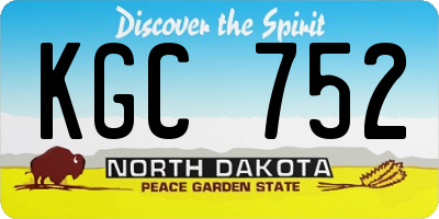 ND license plate KGC752