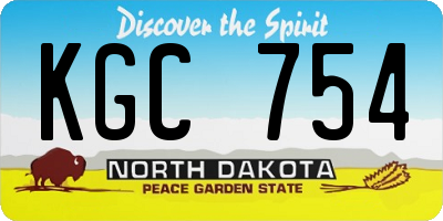 ND license plate KGC754